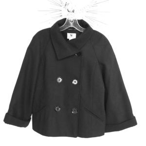 Worthington 3/4 black cropped coat / bell sleeve L